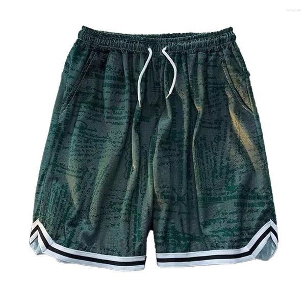 Pantalones cortos para hombres Poliéster Pantalones cortos regulares Baloncesto Color sólido Deportes de playa Marca Entrenamiento Chino