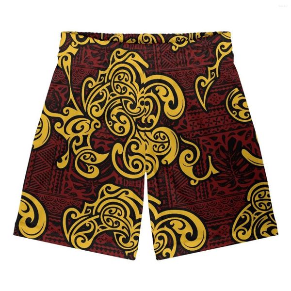 Shorts pour hommes Polynésien Tribal Fidjien Totem Tatouage Fidji Prints Basketball Hommes Couleur Patchwork Lâche Course Sport Gym Mesh Respirant