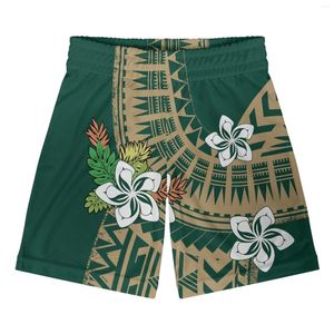 Heren Shorts Polynesische Tribal Pohnpei Totem Tattoo Prints Heren Casual Trekkoord Korte Broek Comfortabele Mannelijke Kleding Gym Strandkleding