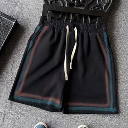Herenshorts Populair in 2023! Hoge versie Luo Yiwei counter nieuw product regenboogstreep tie-dye lange katoenen veelzijdige shorts!