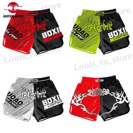 Heren shorts Druk MMA Shorts Kinderen Volwassene Muay Thai Shorts Boxing Training Competition Trunks Goedkoop Sanda Combat Grappling Fighting Pants T240419