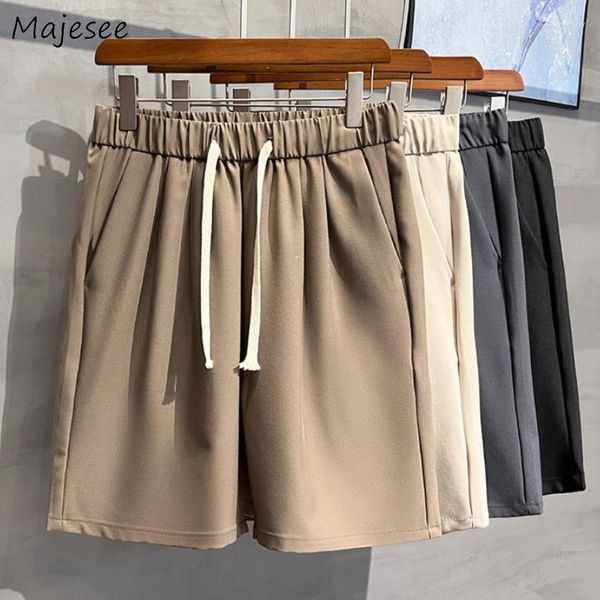 Shorts pour hommes Pure S-4XL Baggy Hommes Smart Casual Mode Coréenne Été Mince Souffle Minimaliste Pantalon Cordon Sportif Ados Étudiants