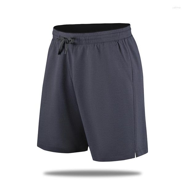 Pantalones cortos para hombres Secado rápido Deportes de punto para verano Seda de hielo Transpirable Estiramiento Capris Fitness Entrenamiento Pantalones para correr
