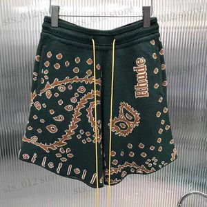 Heren Shorts Echte Foto Wollen Shorts 2023 Nieuwe Vintage Cashew Bloem Trekkoord Jacquard Hoge Kwaliteit Mannen Vrouwen Gebreide Shorts T230705