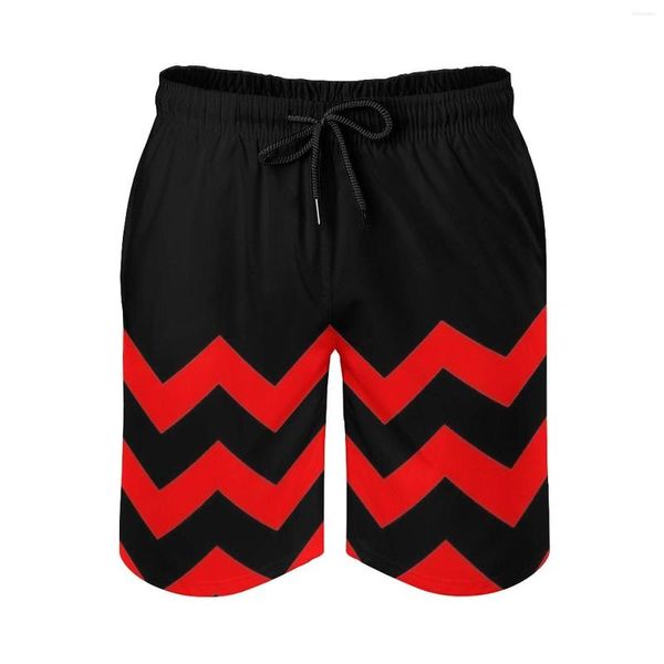 Shorts pour hommes motif demi-ton rouge et noir-par Ozcushionstoo imprimé maillot de bain plage maillot de bain lâche hommes troncs respirant