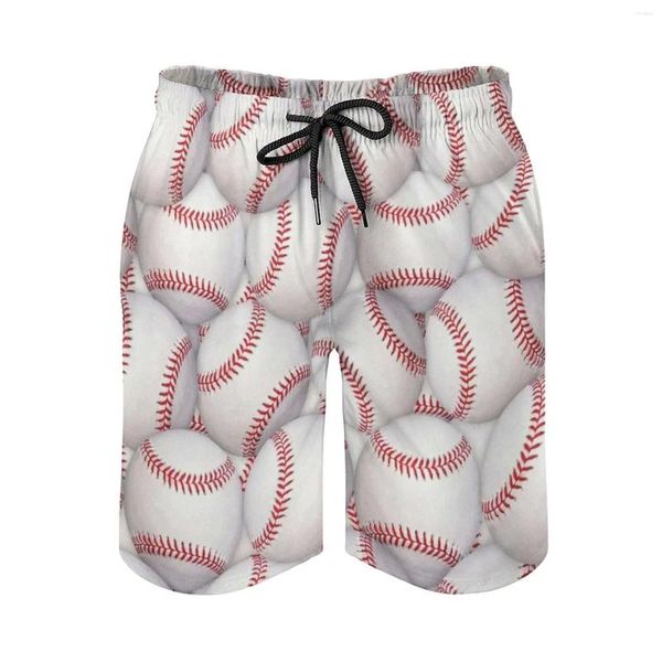 Short pour hommes rouge et blanc Baseball sport court plage surf natation Boxer troncs Softball ventilateur printemps