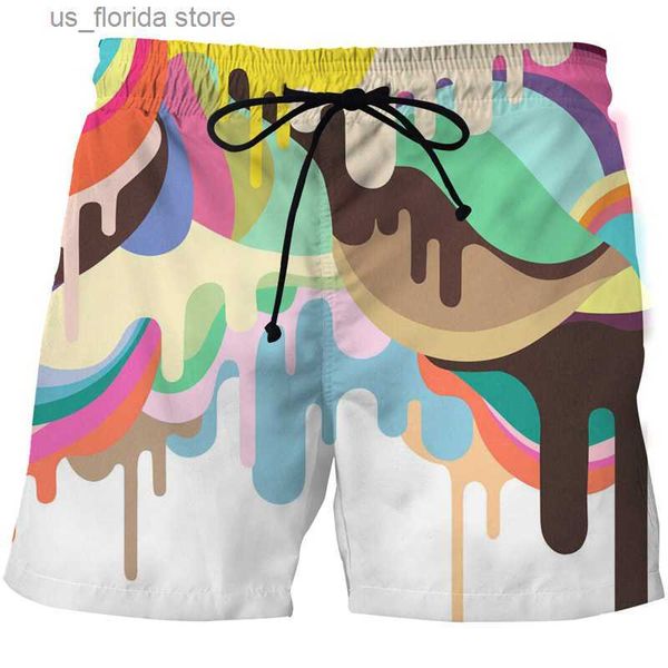 Shorts pour hommes Short de bain graphique flamme rouge hommes impression 3D short de plage d'été surf maillot de bain homme 2023 mode maillot de bain Cool Ice Shorts Y240320