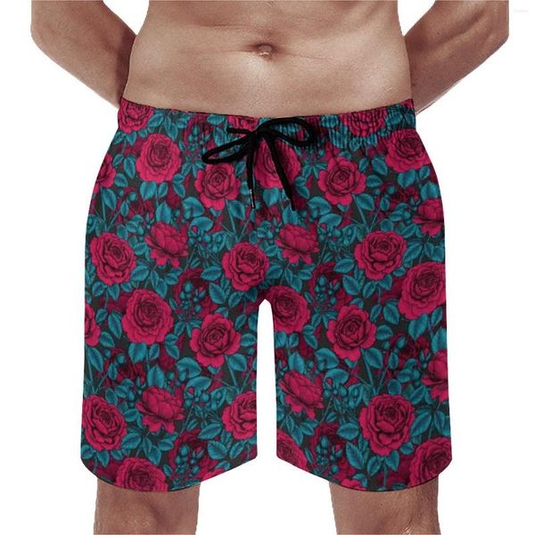 Shorts pour hommes Red Roses Print Board plus taille
