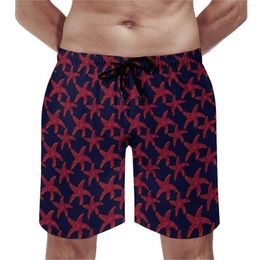 Shorts pour hommes Style d'étoile de mer rouge Conseil d'été Sports d'animaux Fitness Plage Mâles Séchage rapide Design décontracté Troncs surdimensionnés