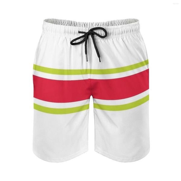 Short homme rouge Volt blanc Power Stripe maillot de bain de plage avec poches doublure en maille surf Atlanta Atl Georgia Ga Hawks