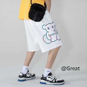 Shorts pour hommes Shorts réfléchissants imprimé ours tendances de la mode coréenne pantalons de survêtement quotidiens adolescent décontracté pantalon court mâle grande taille Harajuku Streetwear T221129 T221129