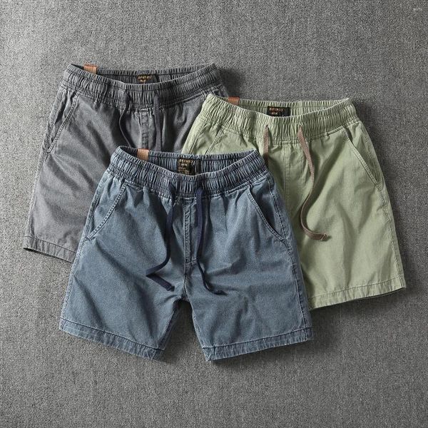 Shorts pour hommes Style rétro été Cargo coton lavé décontracté mode trois-quarts pantalon de jogging plage