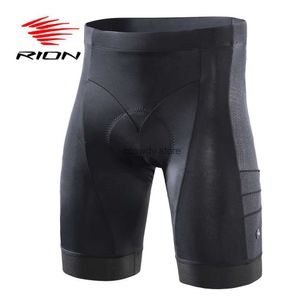 Pantalones cortos para hombre RION 3D Pad Ciclismo Pantalones cortos para bicicleta de montaña Hombres Downhill MTB Bicyc Calzoncillos Protección UV Secado rápido Ropa interior negra ShortsH24126