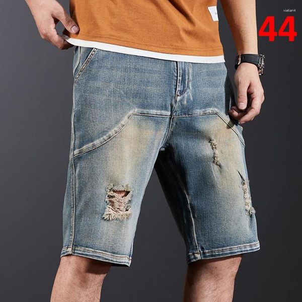 Shorts pour hommes déchirés Denim hommes Vintage Jeans Baggy Cargo mode Streetwear pantalons courts mâle grande taille 44