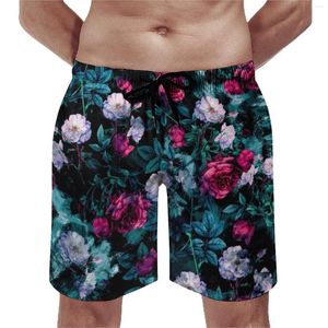 Shorts pour hommes Roses Print Board Loisirs Oversize Beach Floral Abstract Pants