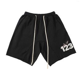 Pantalones cortos para hombre RRR123 Estampado alfanumérico Hombres Ropa de playa Joggers de verano Marca Hip Hop Moda Pantalones casuales al aire libre