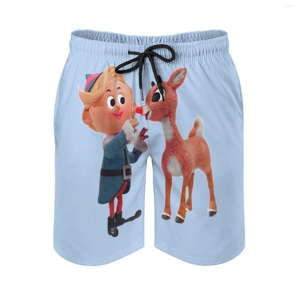 Pantalones cortos para hombre Rudolph The Red Nose Reindeer Sports Short Beach Surf Natación Boxer Trunks