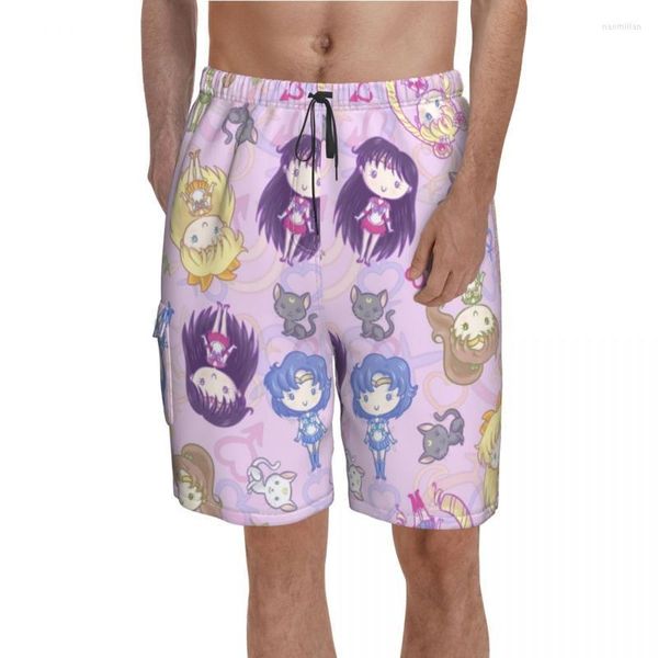 Short homme planche marin lune cutiEs imprimé pantalon court homme taille élastique motif maillot de bain grande taille homme Naom22