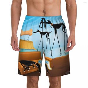 Shorts pour hommes Salvador Dali Greyhound Lurcher Swim Trunks Mens Quick Dry Board Whippet Sighthound Dog Art Maillots de bain Boardshorts