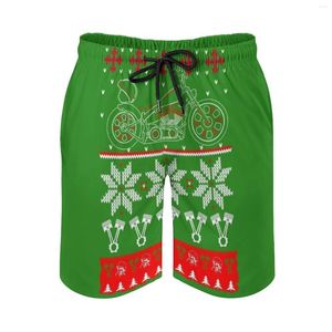 Heren Shorts Kerstman Motorcycle-Ugly Christmas Truien T-shirts Strand Zwembroeken Met Zakken Mesh Voering Surfen Anta