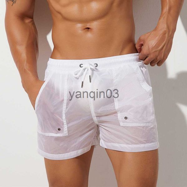 Shorts pour hommes SEOBEAN Shorts d'été pour hommes Sexy Semi-transparent Shorts à séchage rapide Mesh Lined Gymnases Joggers Shorts de plage décontractés Vêtements pour hommes Court J230608