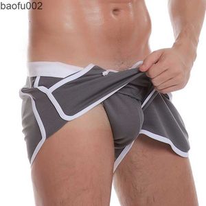 Shorts pour hommes Sexy hommes grande taille U poche convexe Shorts décontractés poche G-Strings Jocks sangles à l'intérieur des troncs Shorts à séchage rapide Gay Wear FX14 W0327