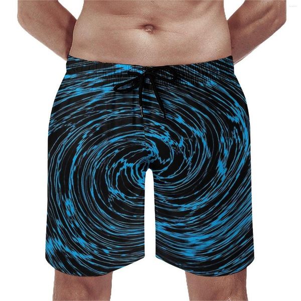 Shorts pour hommes Shallow Water Board Blue Vortex Print Pantalons de plage confortables Trenky Plus Size Swim Trunks Men