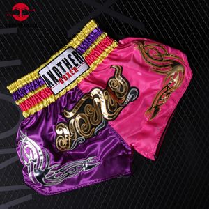 Heren Shorts Muay Thai Borduurwerk Boxing Shorts Dames Heren Kinderen Roze Paars Training Competitie Vechtsporten Grappling Fight Shorts 230712