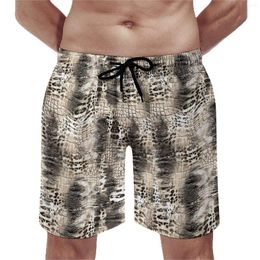 Calções de banho masculinos de pele de cobra masculinos na moda estampados de animais praia confortáveis cintura elástica calção de banho tamanho grande