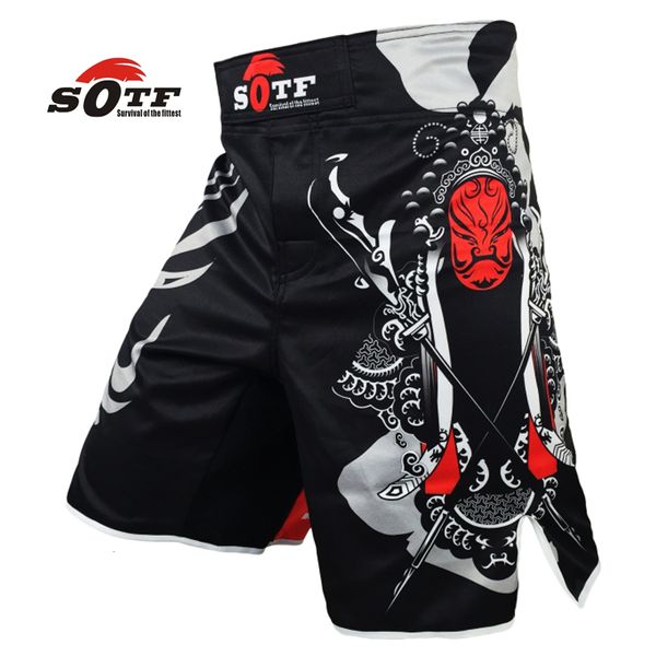 Shorts pour hommes masque d'opéra SOFT vent chinois respirant entraînement de fitness combat mma short Tiger muay thai short de boxe short prétorien mma 230714