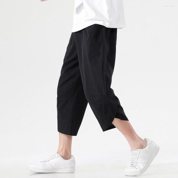 Pantalones cortos para hombres Pantalones Harem suaves de moda Pantalones de verano para hombres Ropa de longitud a media pantorrilla de pierna ancha