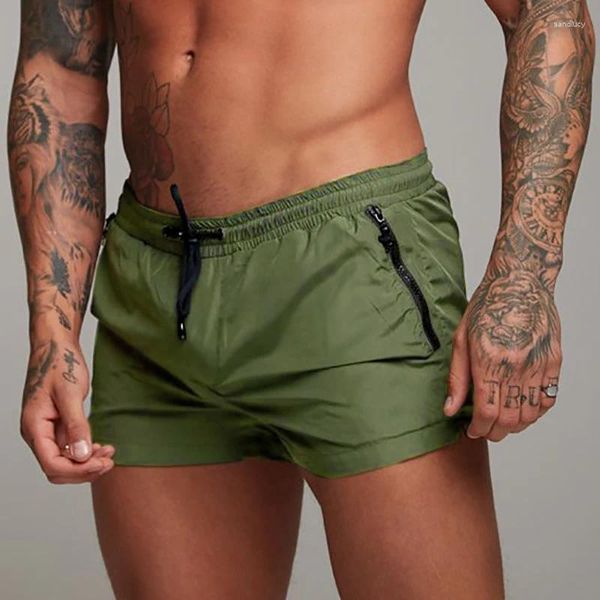 Pantalones cortos para hombres Softwear Green Brand Masculino Hombres Playa 2023 Pantalones Boxeadores de verano Tronco sólido Ejército Moda corta