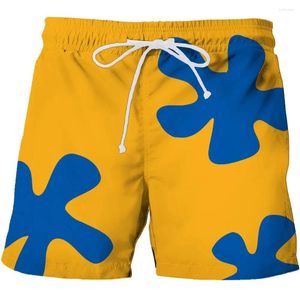 Heren shorts Solid Color Graffiti Beach Swimsuit 3D Gedrukte Casual Sports Men Snel droge mannelijke kledingbroeken Trunks