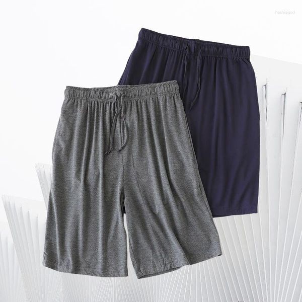 Pantalones cortos para hombres Color sólido Modal Boxer para hombre Estiramiento suave Transpirable Ropa interior para hombres Boxers Ropa para el hogar suelta Bragas Pantalones para dormir Tallas grandes