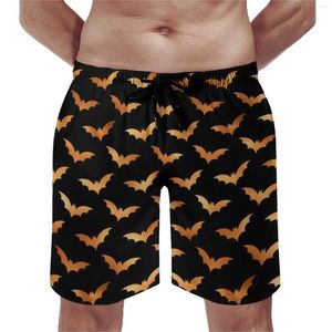 Heren shorts Spooky bat bord zomer grappige Halloween -print hardloop surf korte broek snel dry droge casual aangepaste oversized strandstammen