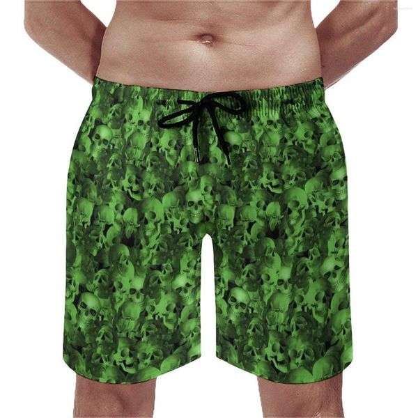 Pantalones Cortos para Hombres Tablero De Esqueleto Espeluznante Calaveras De Cabeza Humana Diseño Clásico De Playa para Hombres Deportes Surf Bañadores De Secado Rápido Idea De Regalo