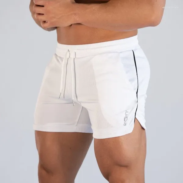 Short de sport pour hommes, pantalon de Fitness, fin, décontracté, maille de course, séchage rapide, respirant, entraînement serré