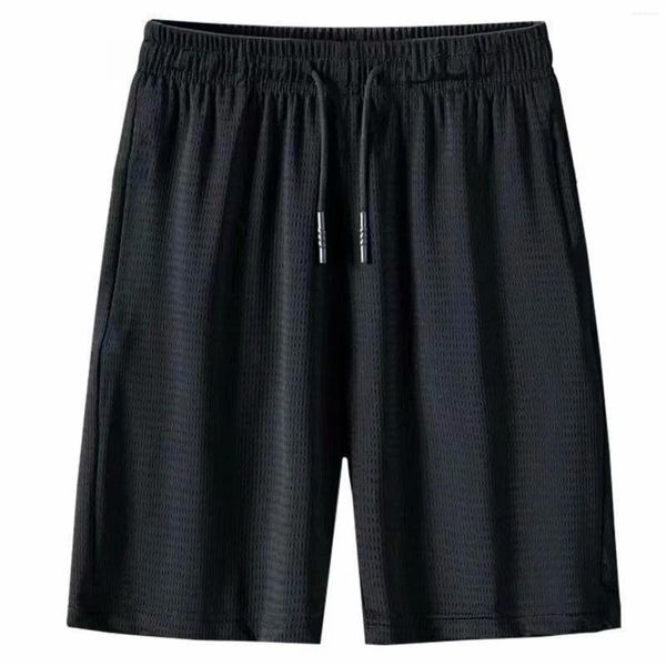 Short de sport pour hommes, pantalon de couleur unie, plage, Fitness, salle de bain, cordon de serrage, maillot de bain pour hommes