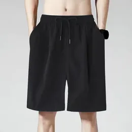 Short de sport pour hommes, maillot de bain élégant, couleur unie, ample, cordon de serrage, Double poche, confort d'été, Streetwear