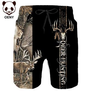 Pantalones cortos para hombres Primavera Verano Animal Ciervo Caza Camo Unisex Pantalones cortos impresos en 3D Hombres Pesca al aire libre Camping Ropa deportiva Pantalones cortos de gran tamaño Z0216