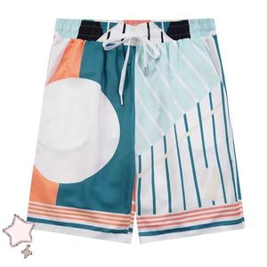 Heren shorts Spring Summer Nieuwe shorts Stripe Print Drawtring Sports shorts Dagelijkse Casual Hawaiiaanse shorts voor mannen en vrouwen J240402