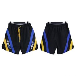 Pantalones cortos para hombres SS RHUDE Shorts Diseñador Hombres Moda Pantalones de playa Alta calidad Streetwear Azul Negro Tamaño para hombre SXL