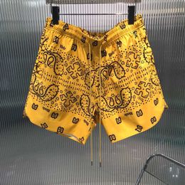 Shorts pour hommes ss Top Qualité Rhude Paisley Print Shorts Hawaiian Casual Polyvalent Hommes Pantalons Techwear Traf Streetwear Vêtements High Street