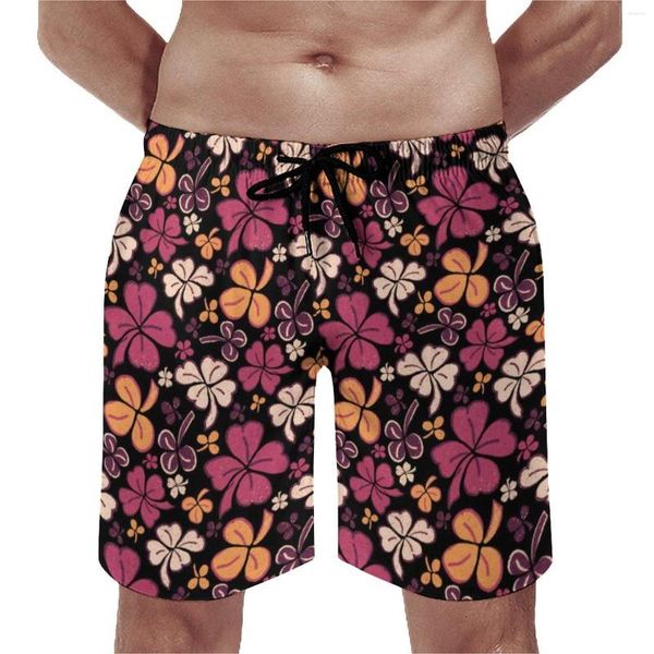 Shorts pour hommes St Patrick's Day Gym Patrick Lucky Clover Shamrock Rouge Rétro Beach Design Sportswear Maillot de bain confortable
