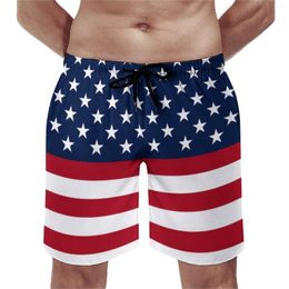 Short masculin étoile Spangled USA Flag Board patriotique blancs blancs stars rayures hawaii pantalons courts de sport