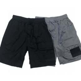 Heren shorts stenen label metaal nylon mesh functie reflecterende driedimensionale pocket heren en dames vracht shorts 230327
