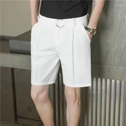 Shorts pour hommes Tube droit Britannique Hommes Été Coréen Mode Business Casual Vêtements de travail Respirant Confortable Slim Simple Wear