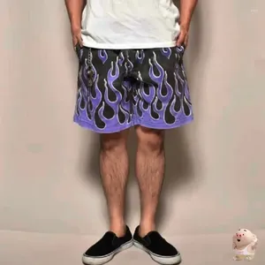 Shorts pour hommes streetwear cordon de flamme de flamme Couleur des hommes hommes