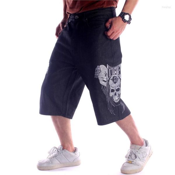 Shorts de hombres Men Streetwear Men Jeans Hip Hop Skull Bordado Fashion Denim Mens Capris Sea Summer Skate Tamaño 30-46