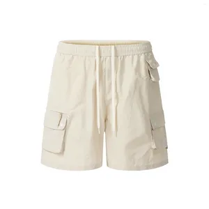 Shorts masculins Streetwear multi-pochets Summer Trawstring Cargo for Men and Women Wide Jam Straight Baggy Gnee Longle Pantal